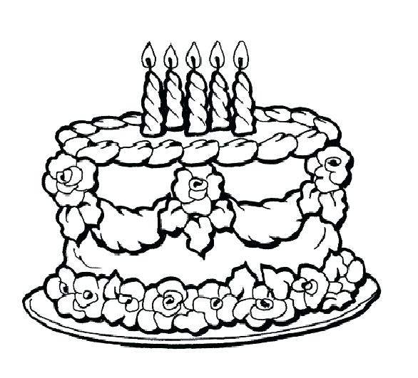 586x531 Slice Of Chocolate Cake On Plate With Fork Coloring Pages Happy
