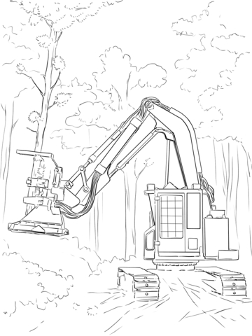 360x480 Feller Buncher Coloring Page Feller Buncher