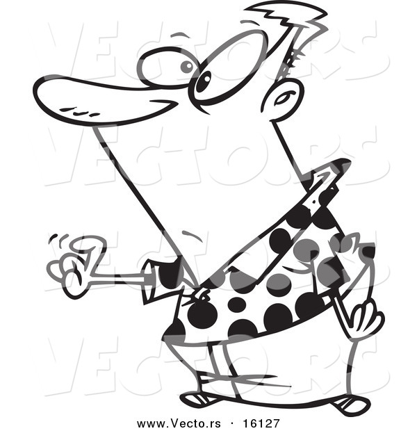 600x620 Vector Of A Cartoon Man Tapping For Attention