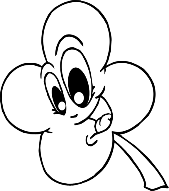 576x652 Four Leaf Clover Coloring Page Amp Coloring Book