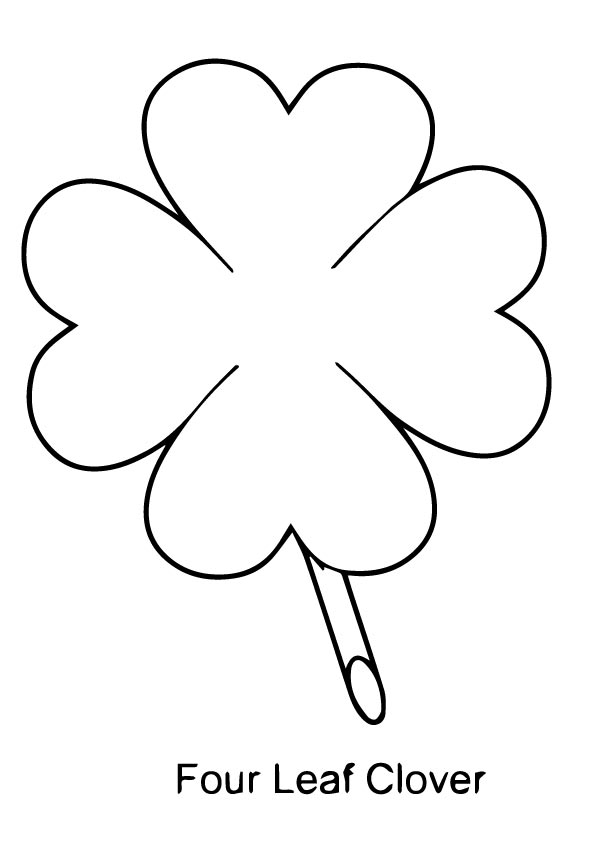 595x842 Four Leaf Clover Coloring Pages