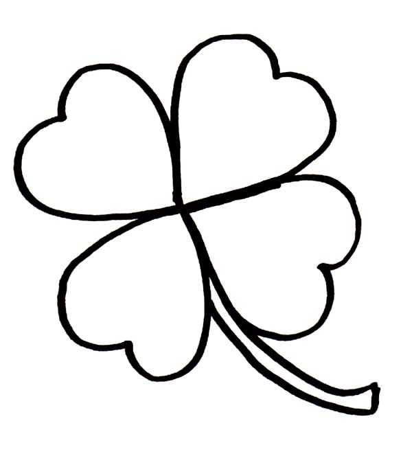 600x661 Four Leaf Clover Coloring Pages Rare Four Leaf Clover For Good