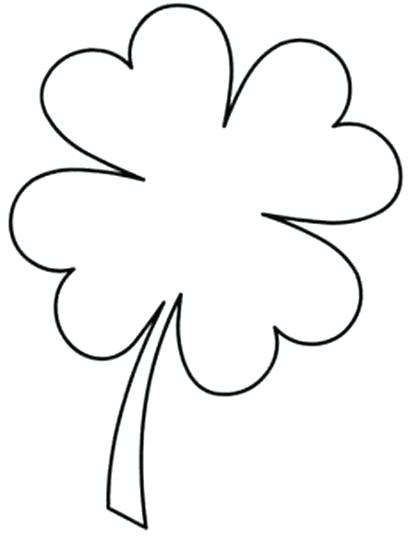 419x540 Clover Coloring Pages Printable Four Leaf Clover Simple Drawing