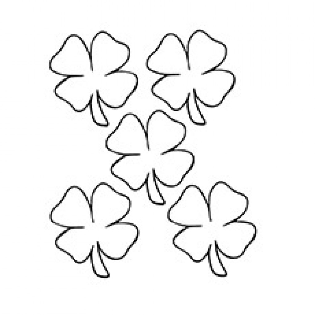 1020x1020 Four Leaf Clover Coloring Page