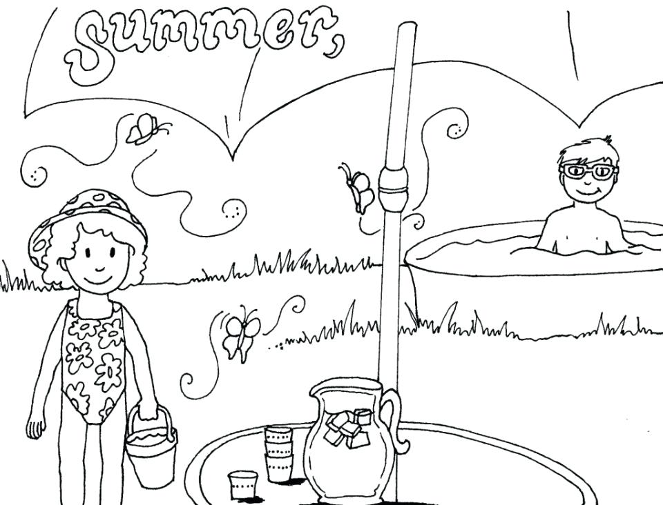 960x732 Seasons Coloring Pages Summer Four Seasons For Kindergarten Season