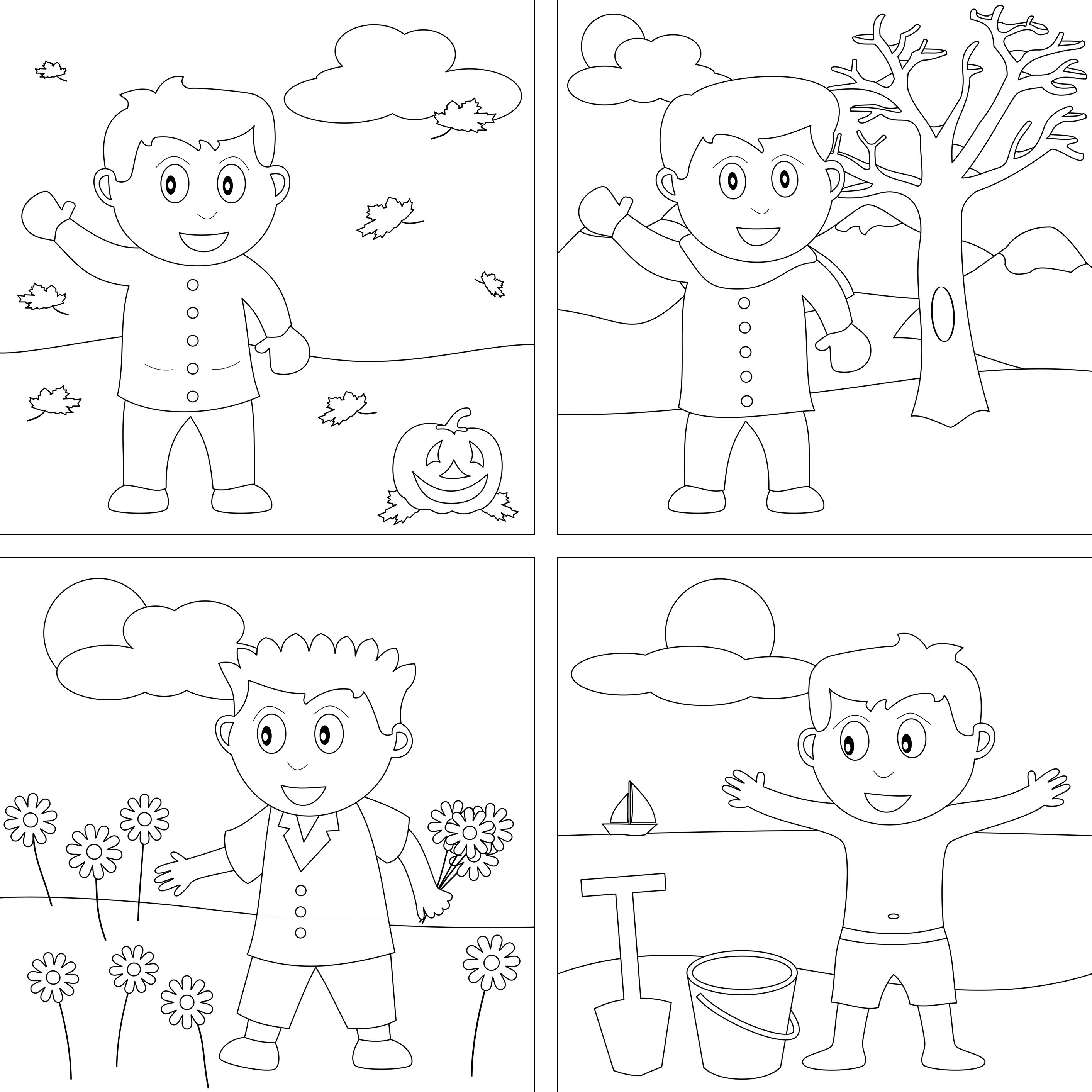 2828x2828 Coloring Pages 4 Seasons Page Of The Four Jpg Throughout Arresting