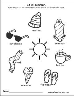 240x311 The Four Seasons Of The Year Worksheets For Preschools