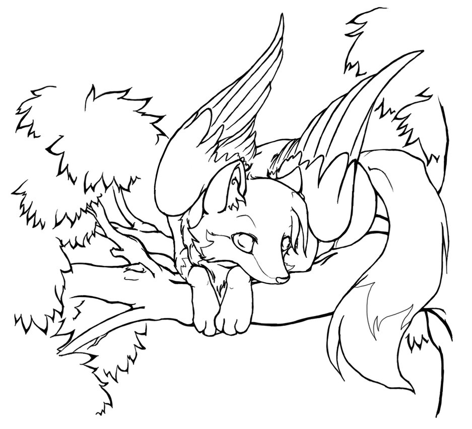 937x852 Winged Wolf Coloring Pages