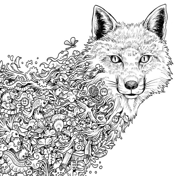 564x564 Fox Coloring Pages For Adults Fox Coloring Pages Coloring Pages