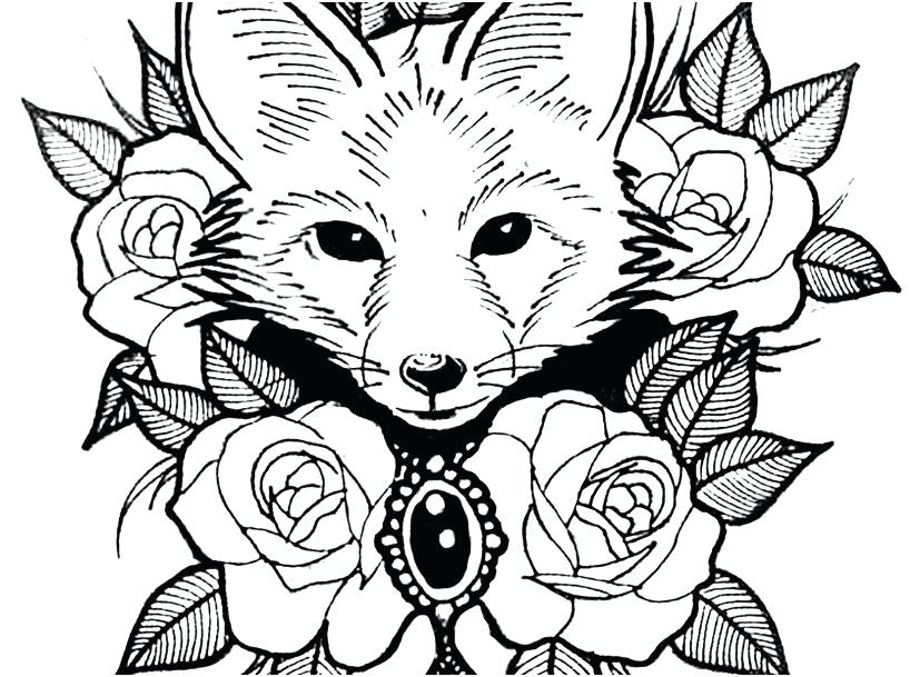 827x609 Fox Coloring Pages Fox Coloring Pages For Adults