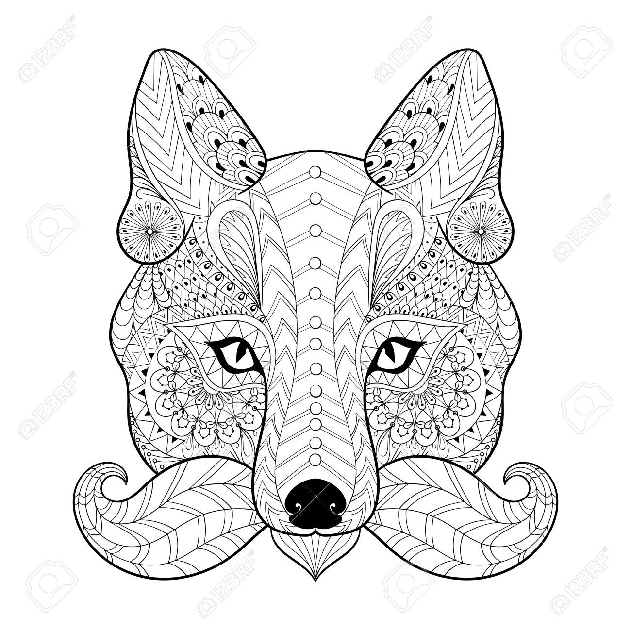 1300x1300 Fox Adult Coloring Pages Within