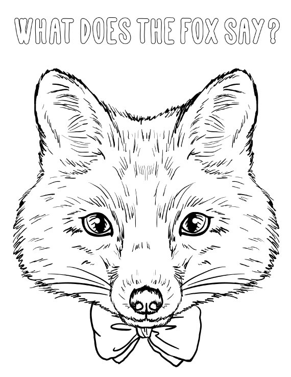 570x738 What Does The Fox Say Coloring Page For Adults Pdf By Tocolor