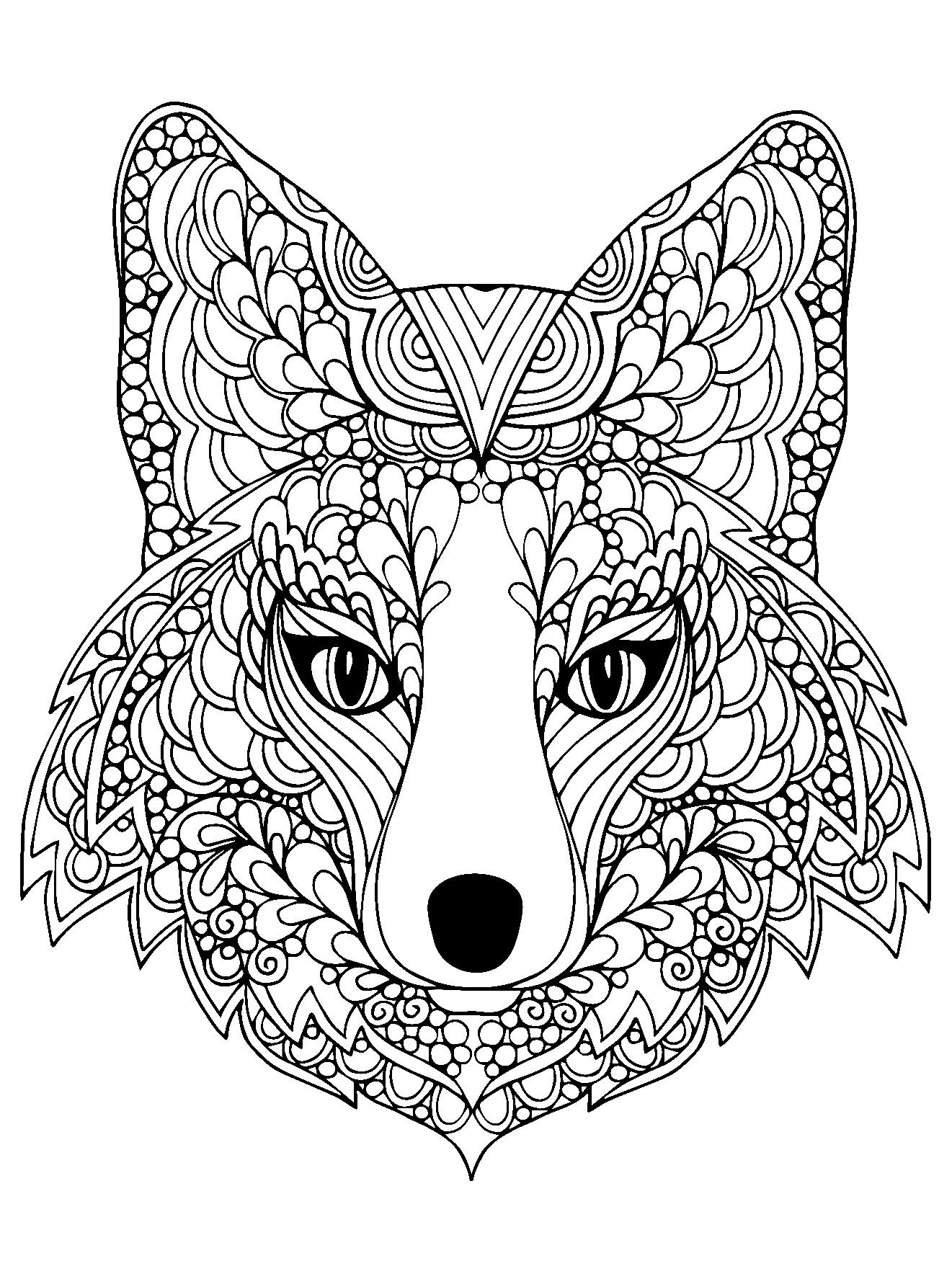1321x1782 Coloring Page Beutiful Fox Head Free To Print Fox Miscl
