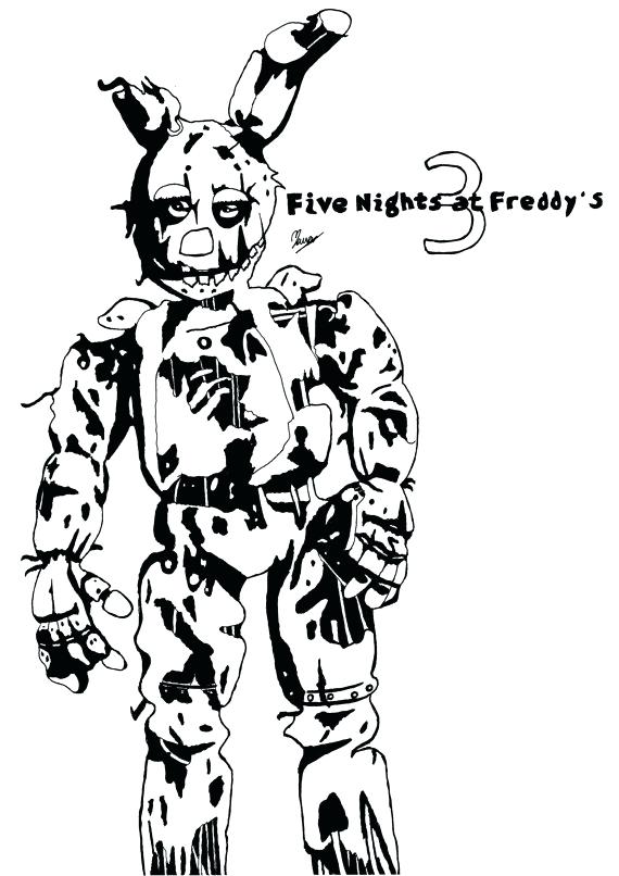 570x806 Funtime Foxy Coloring Pages Spring Trap Five Nights At S Coloring