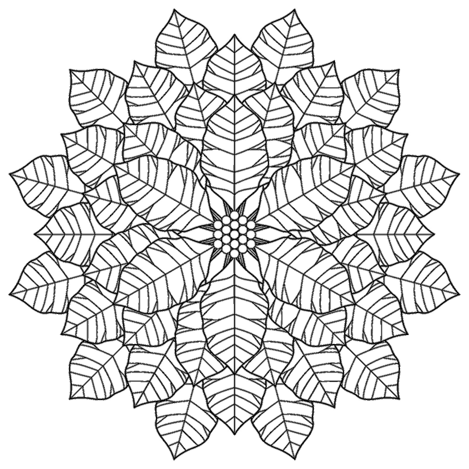 1600x1600 Coloring Page Fractal Snowflake Exceptional Pages