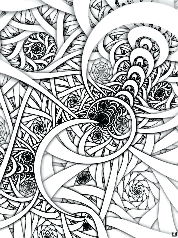 736x981 Coloring Pages. Fractal Coloring Book