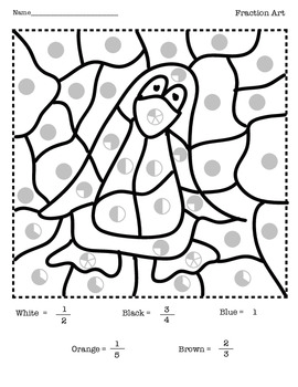 270x350 Fraction Pie Penguin Coloring Page By Yvee The Worksheet Fairy Tpt