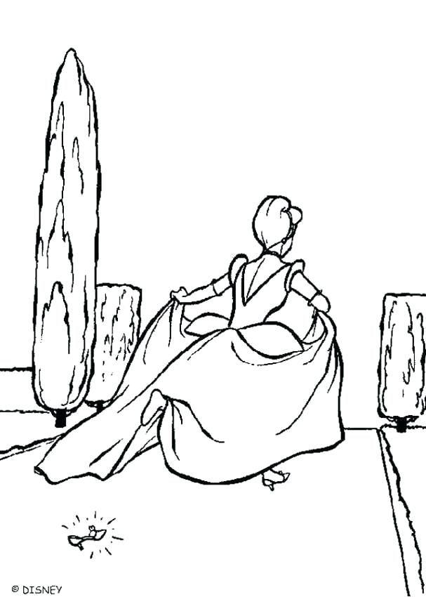 607x850 Picture To Coloring Page Ball Gown Slipper Coloring Page Coloring