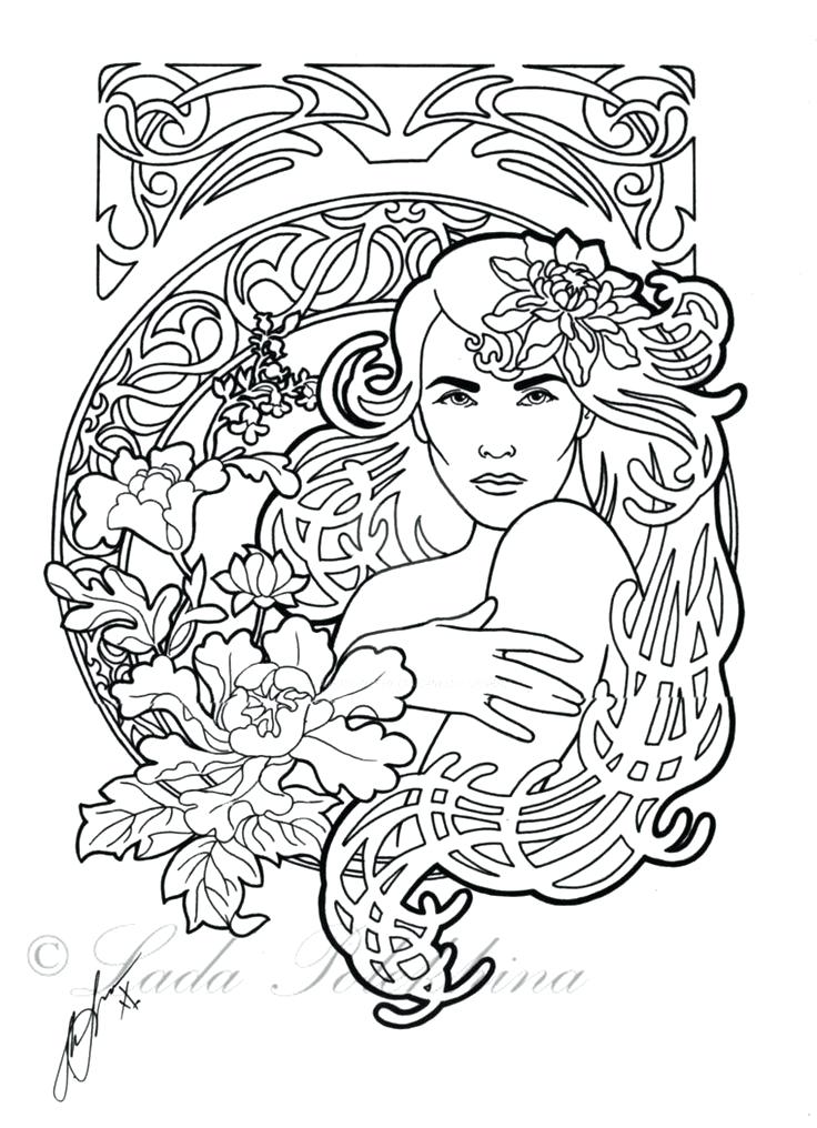 736x1016 Art Deco Coloring Pages As Awesome Art By Disney Art Nouveau