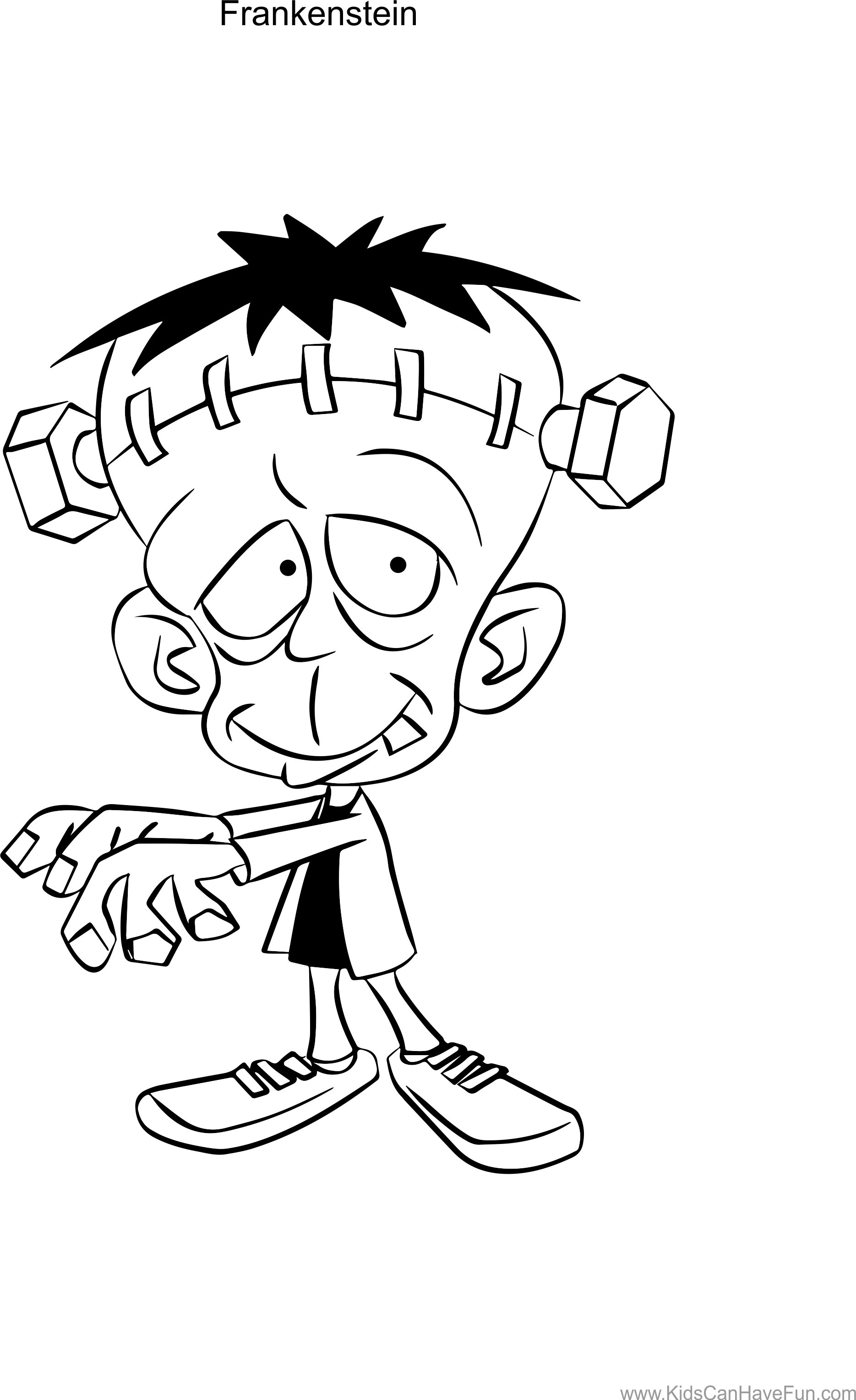 1869x3057 Frankenstein Coloring Page