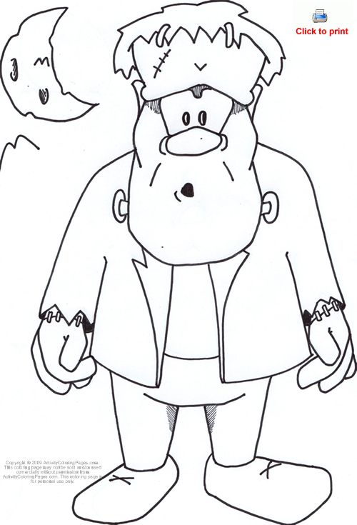 500x735 Frankenstein Coloring Page Frankenstein Clipart Coloring Page