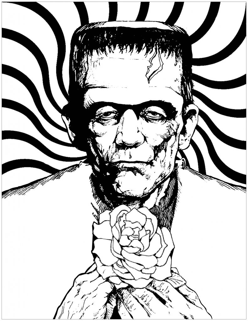 791x1024 Printable Bride Of Frankenstein Coloring Page My Scary Pages
