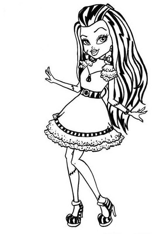 520x800 Cute Frankie Stein Monster High Coloring Page