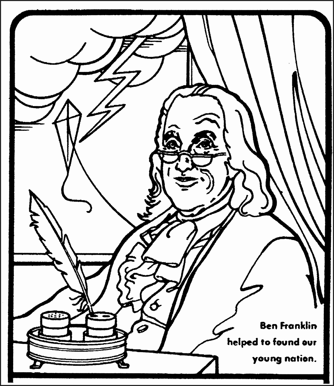 1288x1488 Benjamin Franklin Coloring Pages Newcoloring123