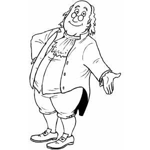 300x300 Benjamin Franklin Presenting Coloring Page