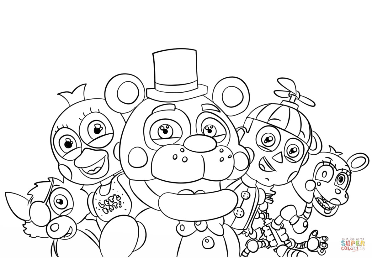 1186x824 Five Nights Of Freddy Coloring Pages