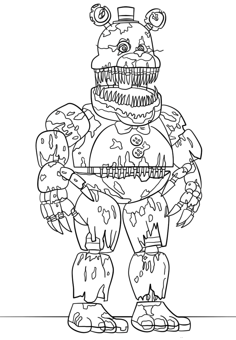 824x1186 Free Printable Five Nights At Freddy's Coloring Pages (Fnaf