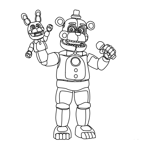 600x600 Funtime Freddy Fnaf Coloring Pages Sienna Board Fnaf
