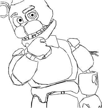328x350 Withered Freddy Coloring Page