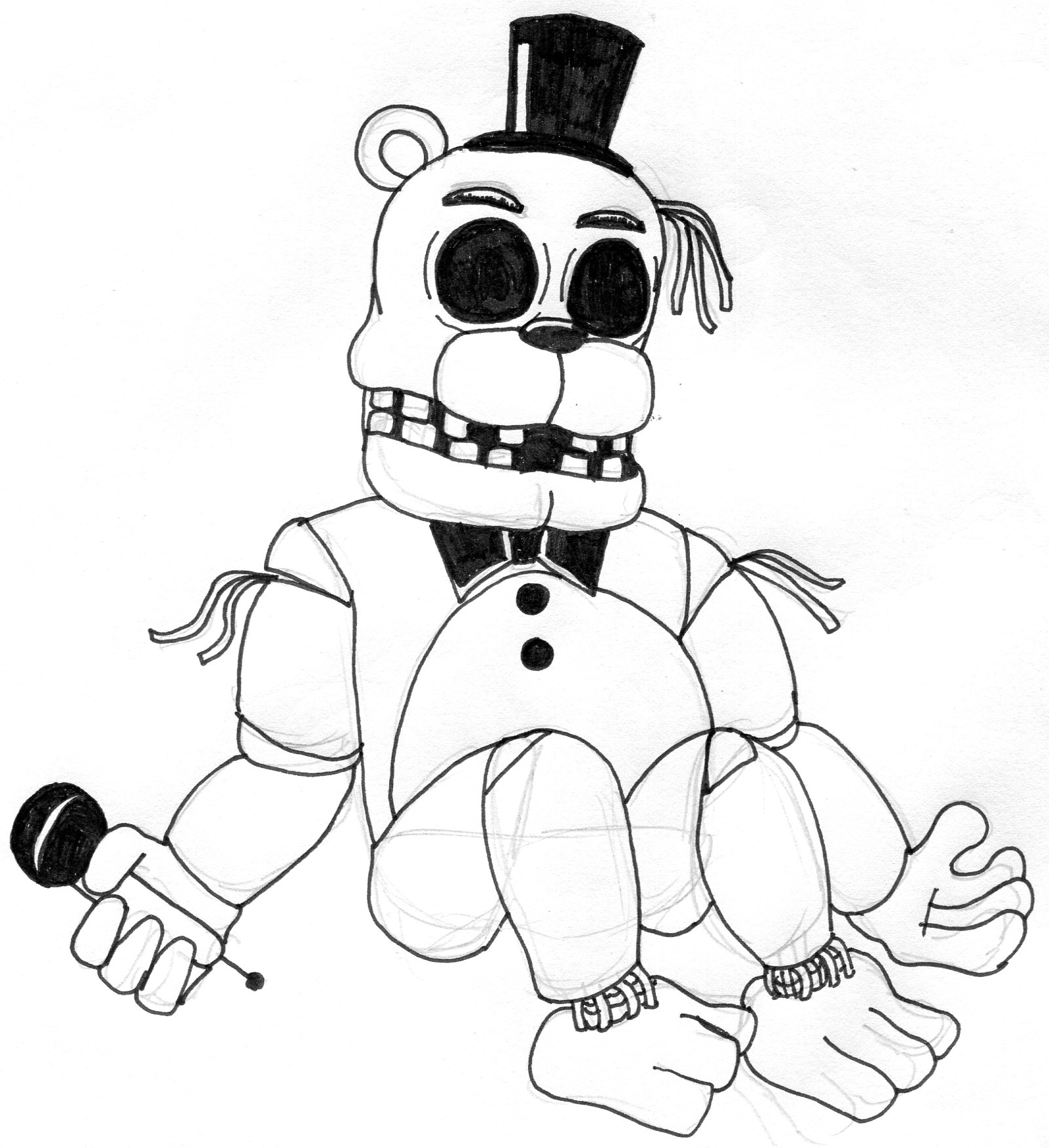 1601x1752 B0vgsoy Draw Nightmare Freddy Fazbear Five Nights