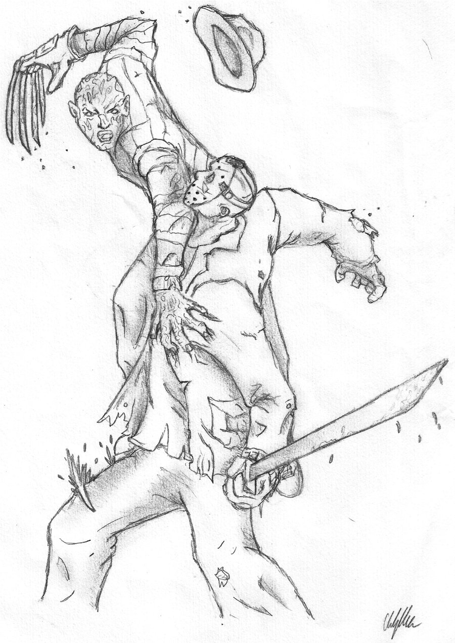 900x1270 Freddy Vs Jason Coloring Pages