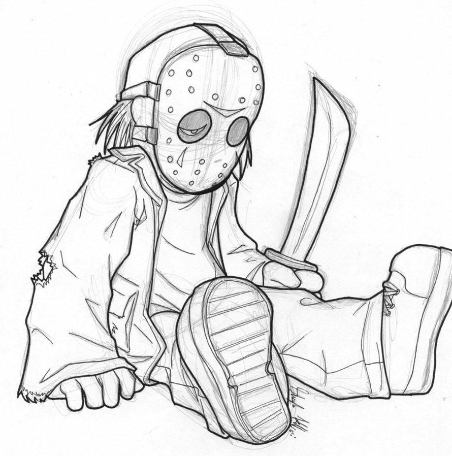 890x898 Jason Voorhees Coloring Pages