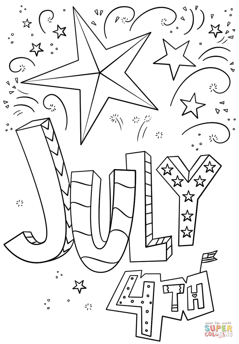 824x1186 Nice 4th Of July Color Pages 4th Doodle Colori