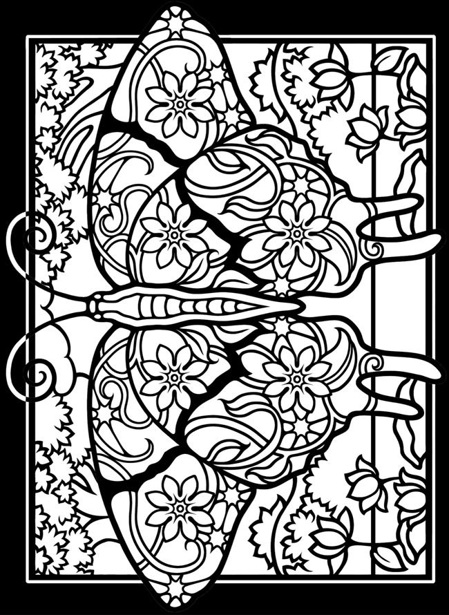 Free Adult Butterfly Coloring Pages