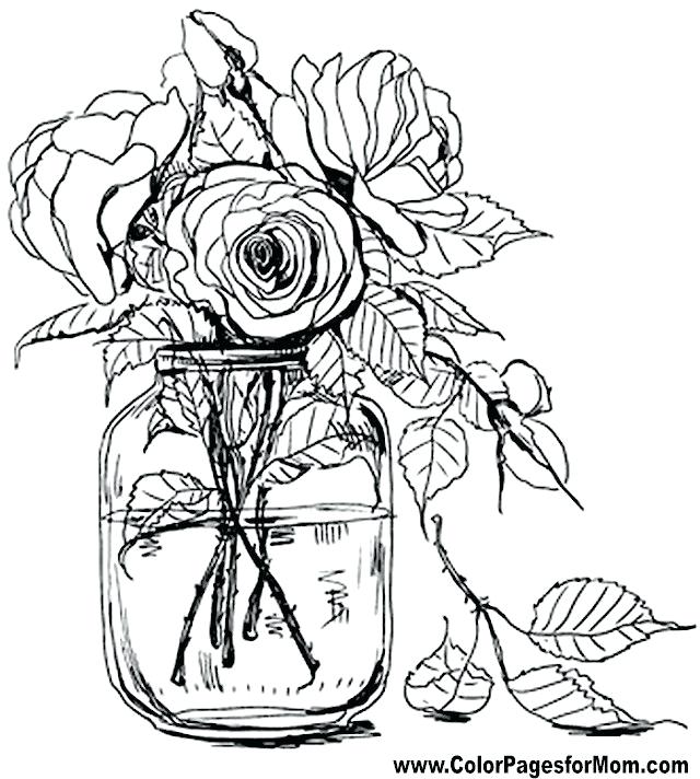 640x712 Coloring Book Pages Flowers Flower Coloring Page Adult Coloring
