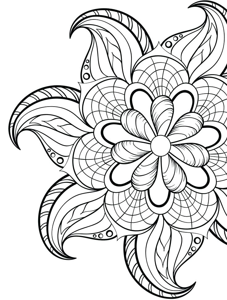 736x971 Coloring Pages Flowers For Adults Printable Adult Coloring Pages