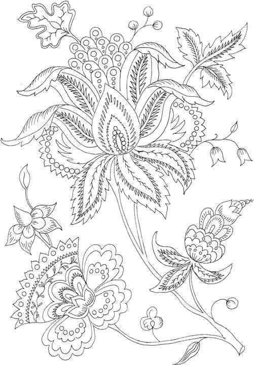 501x720 Intricate Flower Coloring Pages