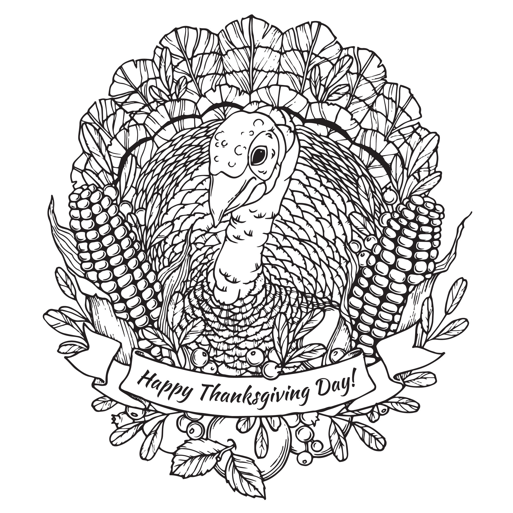 2048x2048 Free Adult Thanksgiving Coloring Pages