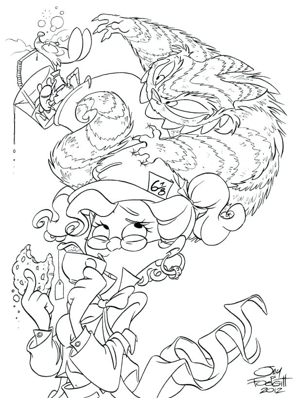 615x818 Alice And Wonderland Coloring Pages In Wonderland Coloring Pages