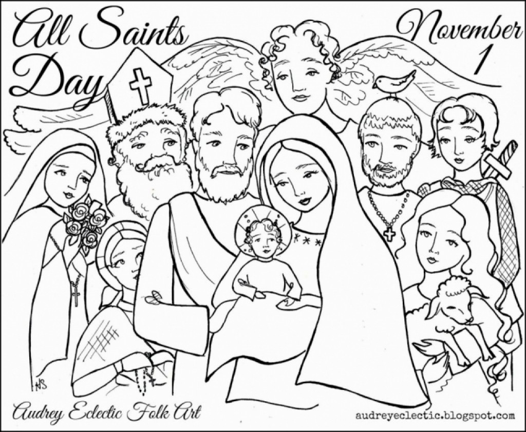 1024x841 Saint Veronica Coloring Page 11 Free All Saints Day Pages