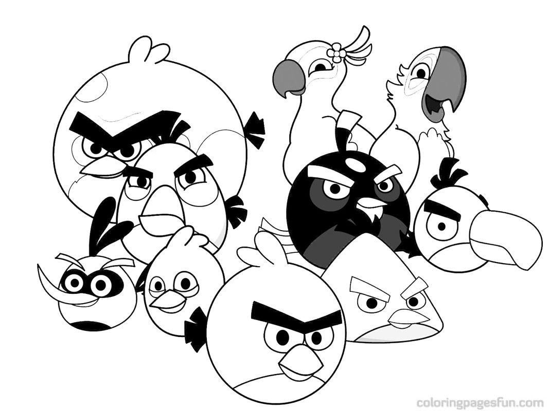 1067x800 Free Printable Most Characters Angry Birds Coloring Pages For Kids