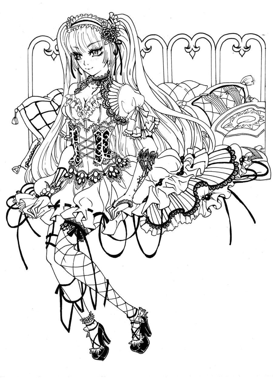 900x1245 Anime Coloring Pages Free