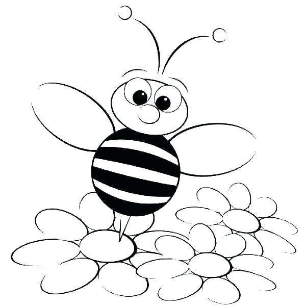 600x600 Bees Coloring Pages Basic Fly Bee Coloring Page To Drawing Bumble