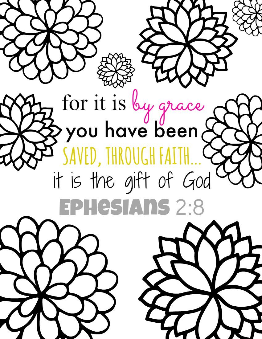 850x1100 For It Is By Grace Bible Verse Coloring Page Amp Printables