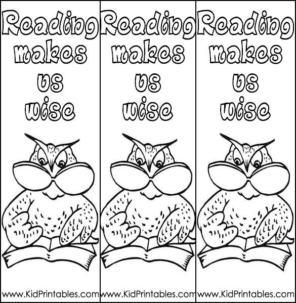 Free Bookmark Coloring Pages