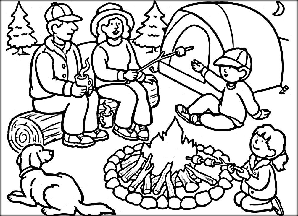 1007x731 Camping Color Sheets 44 Camping Themed Coloring Pages Free Camping